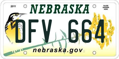 NE license plate DFV664