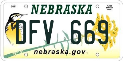 NE license plate DFV669
