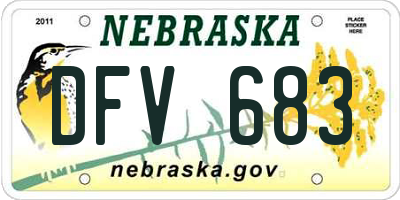 NE license plate DFV683