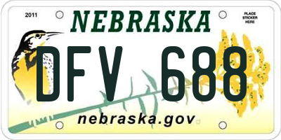 NE license plate DFV688