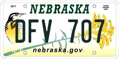 NE license plate DFV707