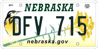 NE license plate DFV715