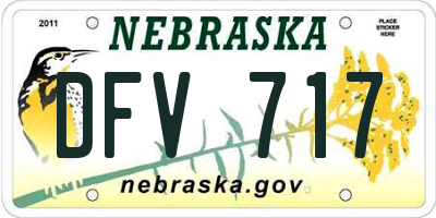 NE license plate DFV717