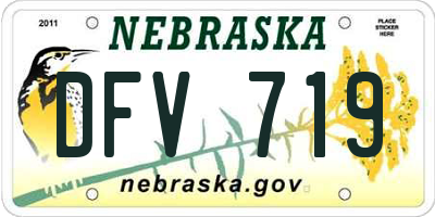 NE license plate DFV719