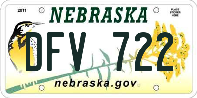 NE license plate DFV722