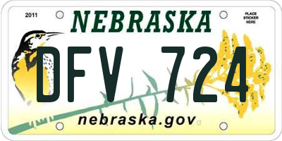 NE license plate DFV724
