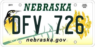NE license plate DFV726