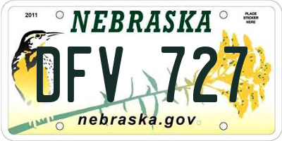 NE license plate DFV727