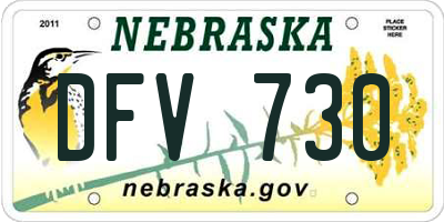 NE license plate DFV730