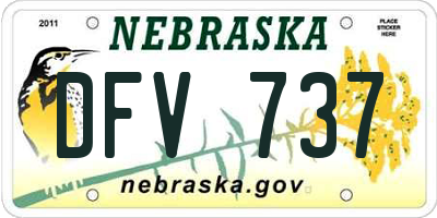NE license plate DFV737