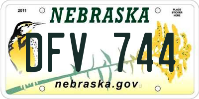NE license plate DFV744