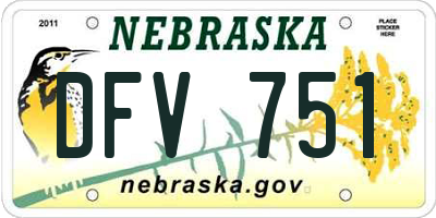 NE license plate DFV751