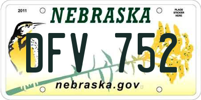 NE license plate DFV752
