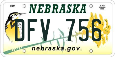 NE license plate DFV756