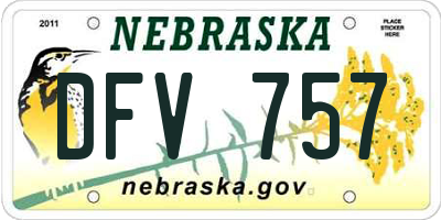 NE license plate DFV757