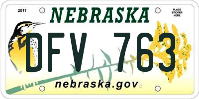 NE license plate DFV763