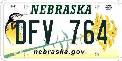 NE license plate DFV764