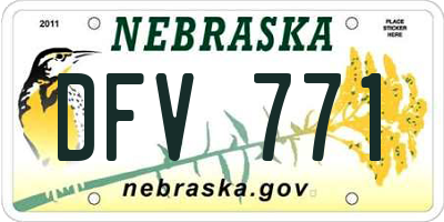 NE license plate DFV771