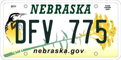 NE license plate DFV775