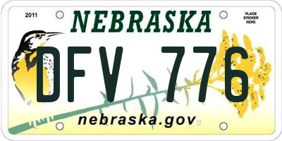 NE license plate DFV776