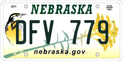 NE license plate DFV779