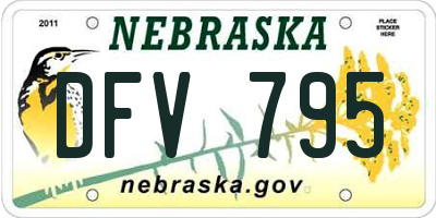 NE license plate DFV795