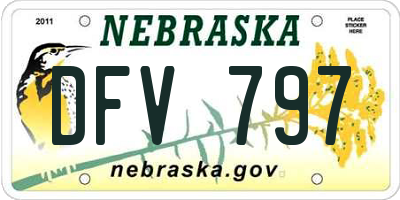 NE license plate DFV797