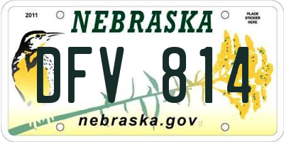 NE license plate DFV814