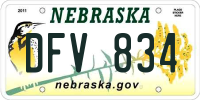 NE license plate DFV834