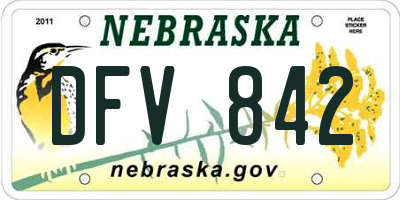 NE license plate DFV842