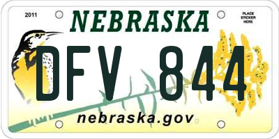 NE license plate DFV844