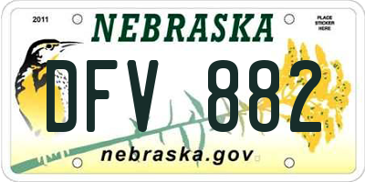 NE license plate DFV882