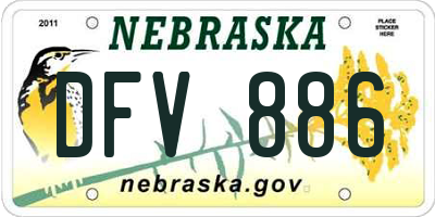 NE license plate DFV886