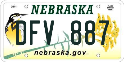 NE license plate DFV887