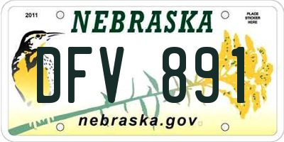NE license plate DFV891