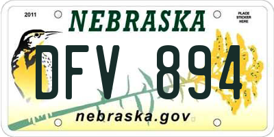 NE license plate DFV894