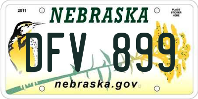 NE license plate DFV899