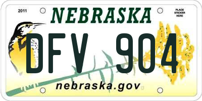 NE license plate DFV904