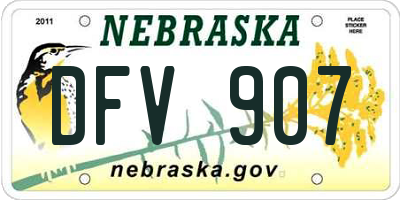NE license plate DFV907