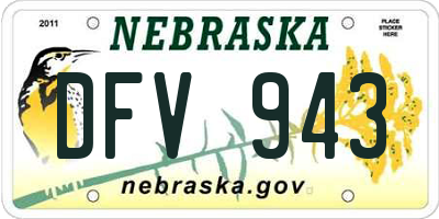 NE license plate DFV943