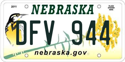 NE license plate DFV944