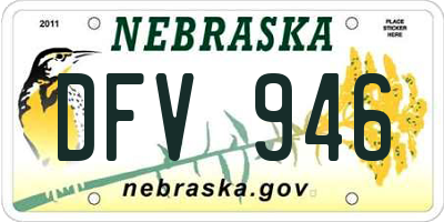 NE license plate DFV946