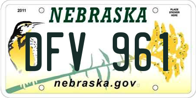 NE license plate DFV961