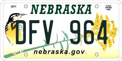 NE license plate DFV964