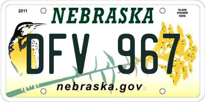 NE license plate DFV967