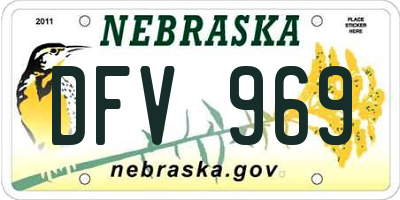 NE license plate DFV969