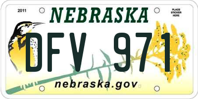NE license plate DFV971