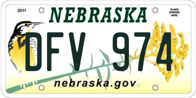 NE license plate DFV974