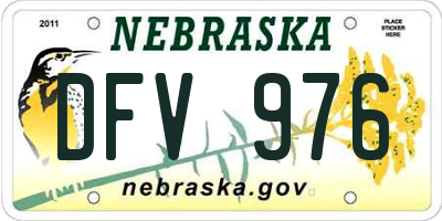 NE license plate DFV976