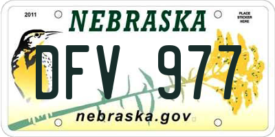 NE license plate DFV977